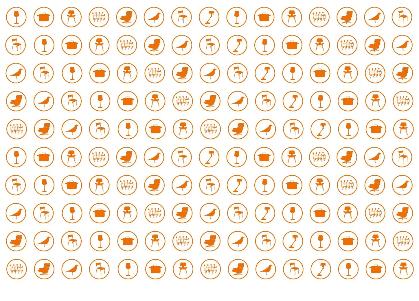 Oranje pictogrampatroon.