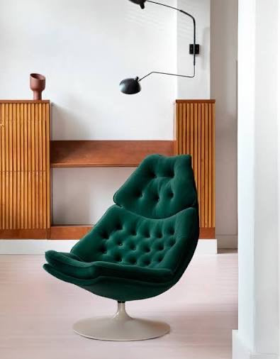 Artifort F588 high back fauteuil - disk swiveling