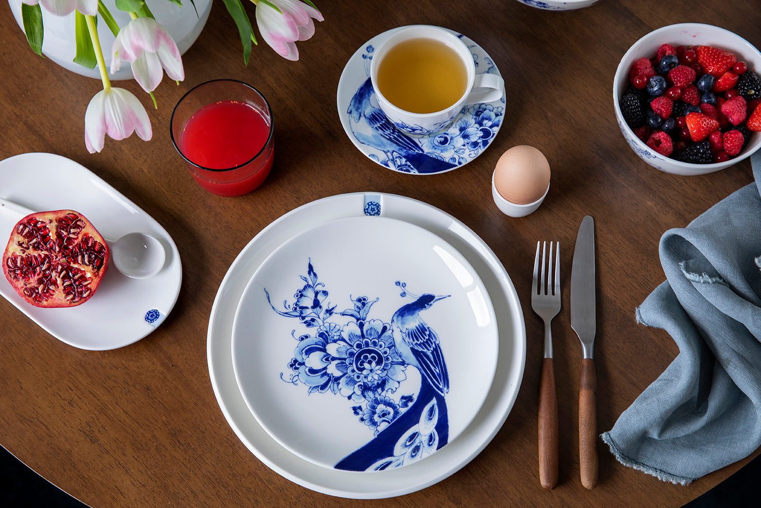 Dessertbord coupe Ø 21,5 cm. - Peacock Symphony