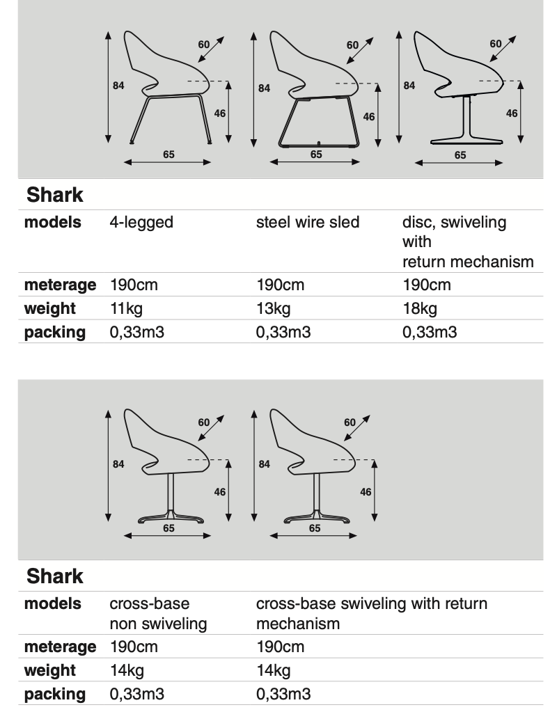 Artifort Shark stoel - 4 legged