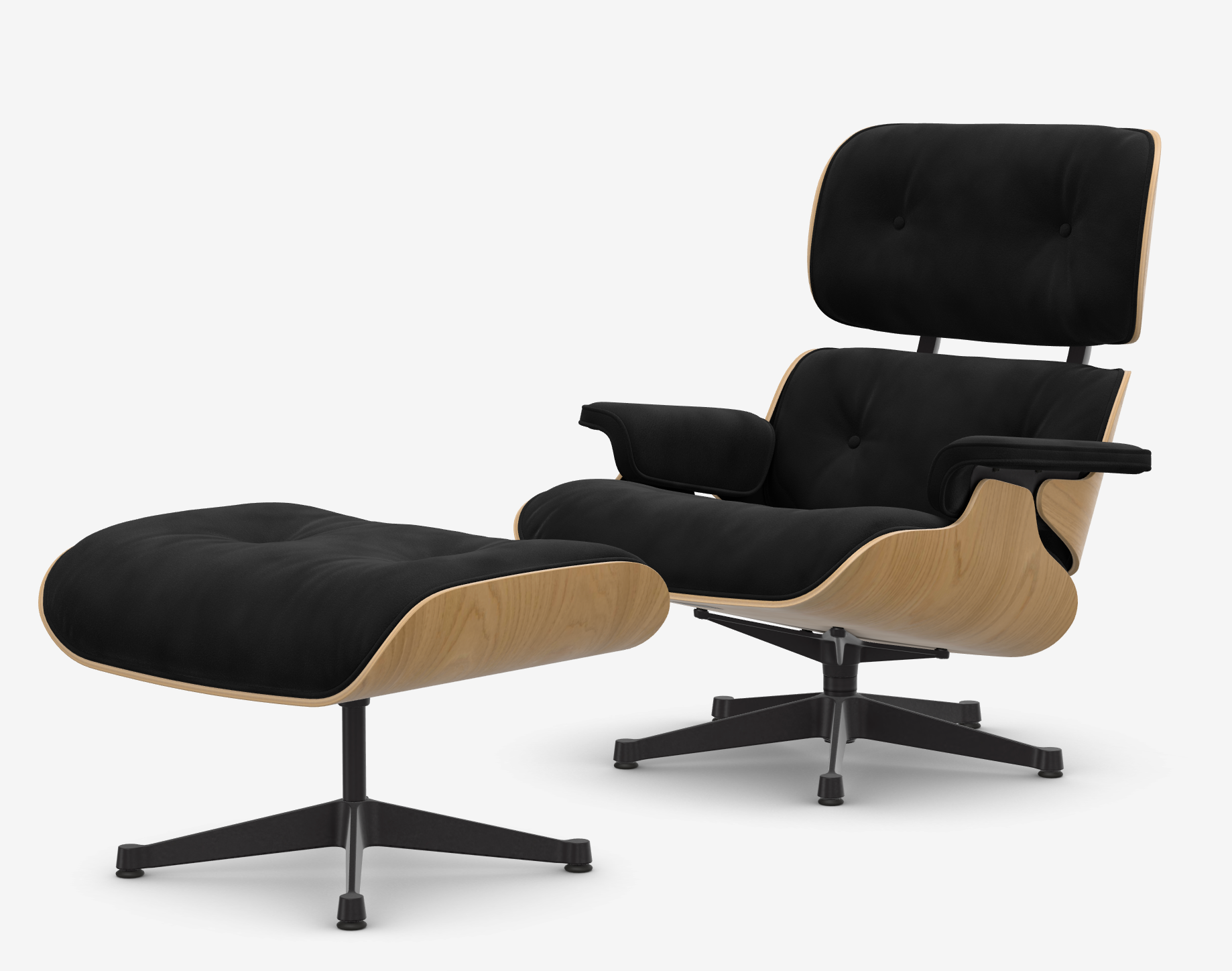 Eames Lounge Chair & Ottoman - naturel kastanjehout / calma