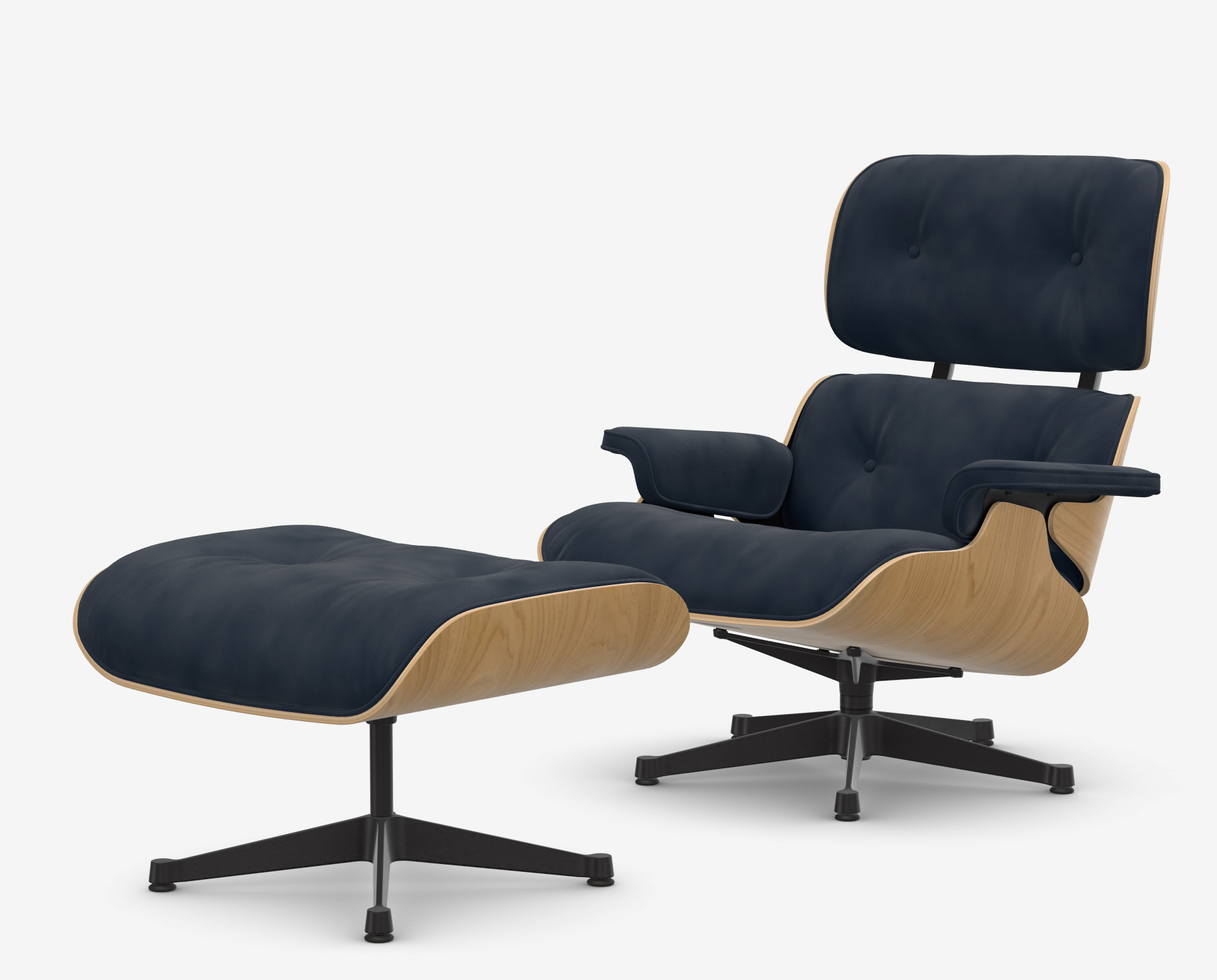 Eames Lounge Chair & Ottoman - naturel kastanjehout / calma