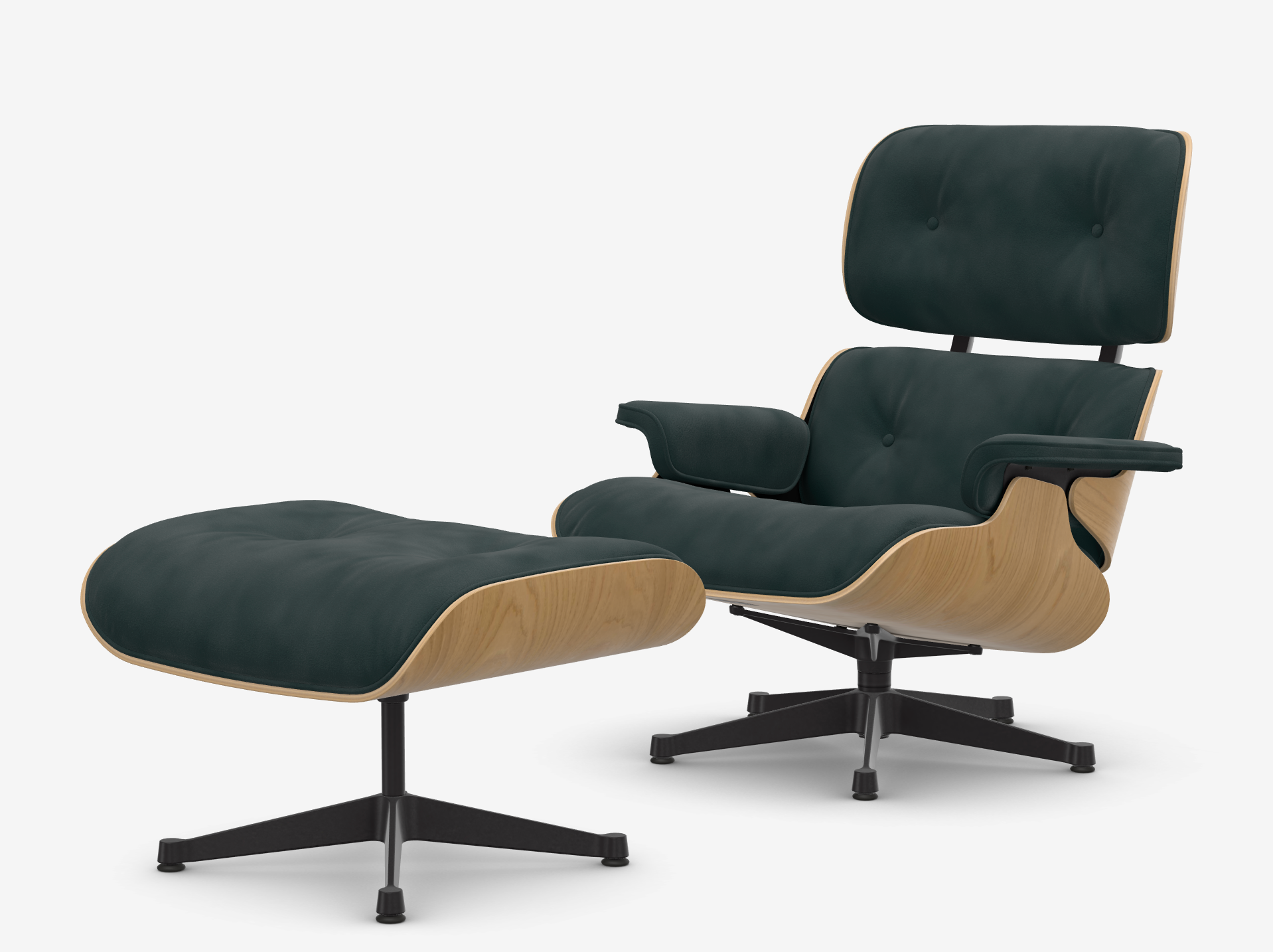 Eames Lounge Chair & Ottoman - naturel kastanjehout / calma