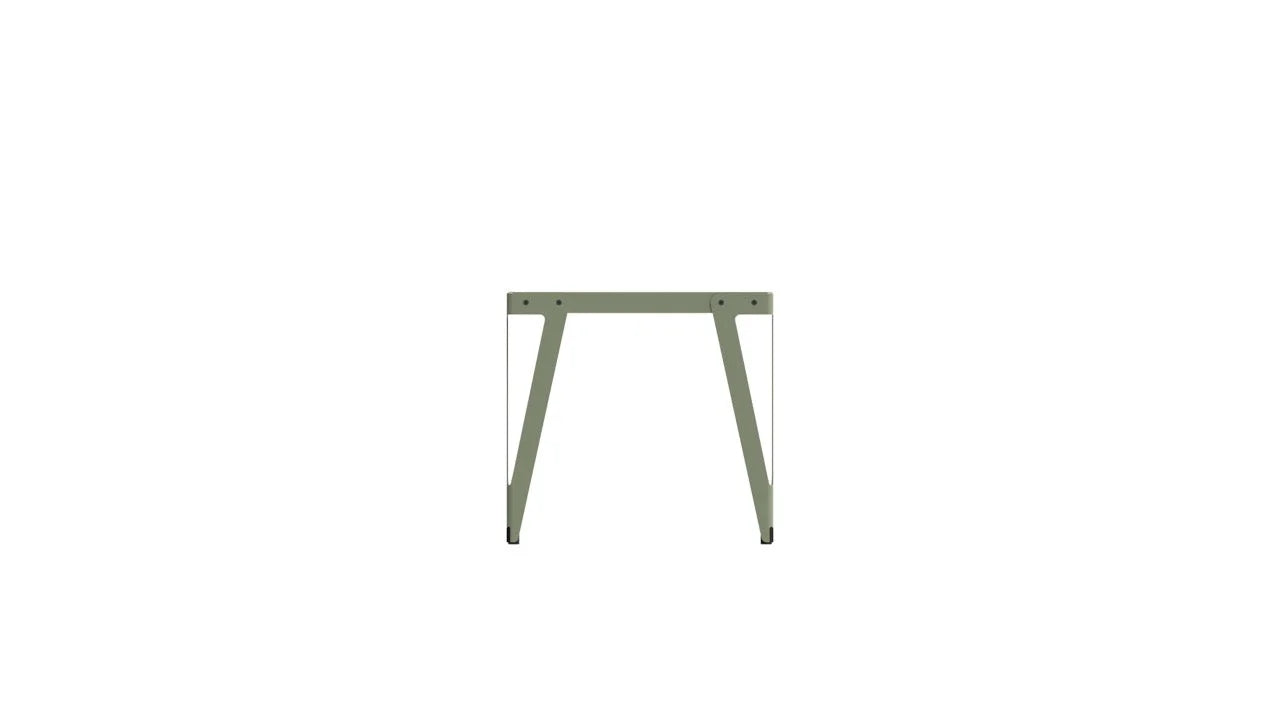 Gray metal table frame van Tafel Lloyd in slim staaltje Dutch design