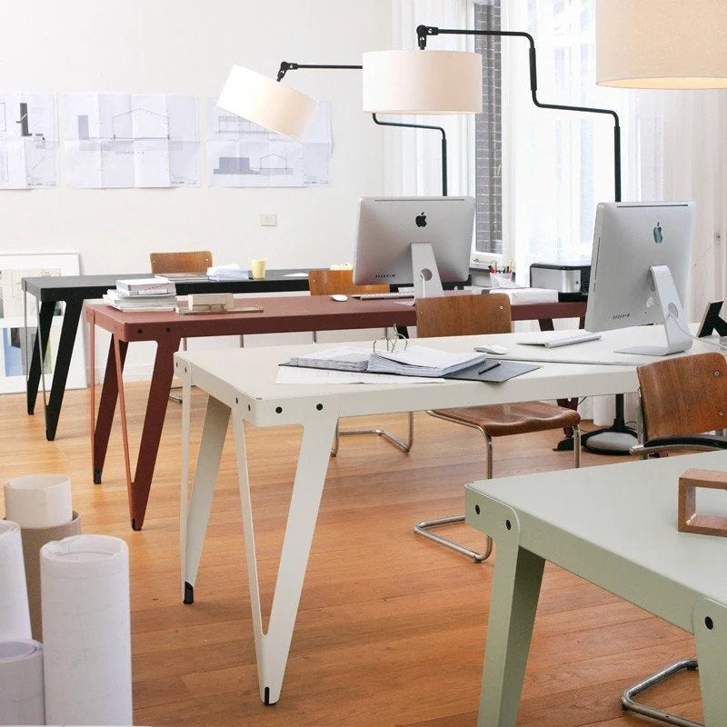 Moderne kantoor bureaus zoals Tafel Lloyd - 80 x 230 cm in Slim Staaltje Dutch design