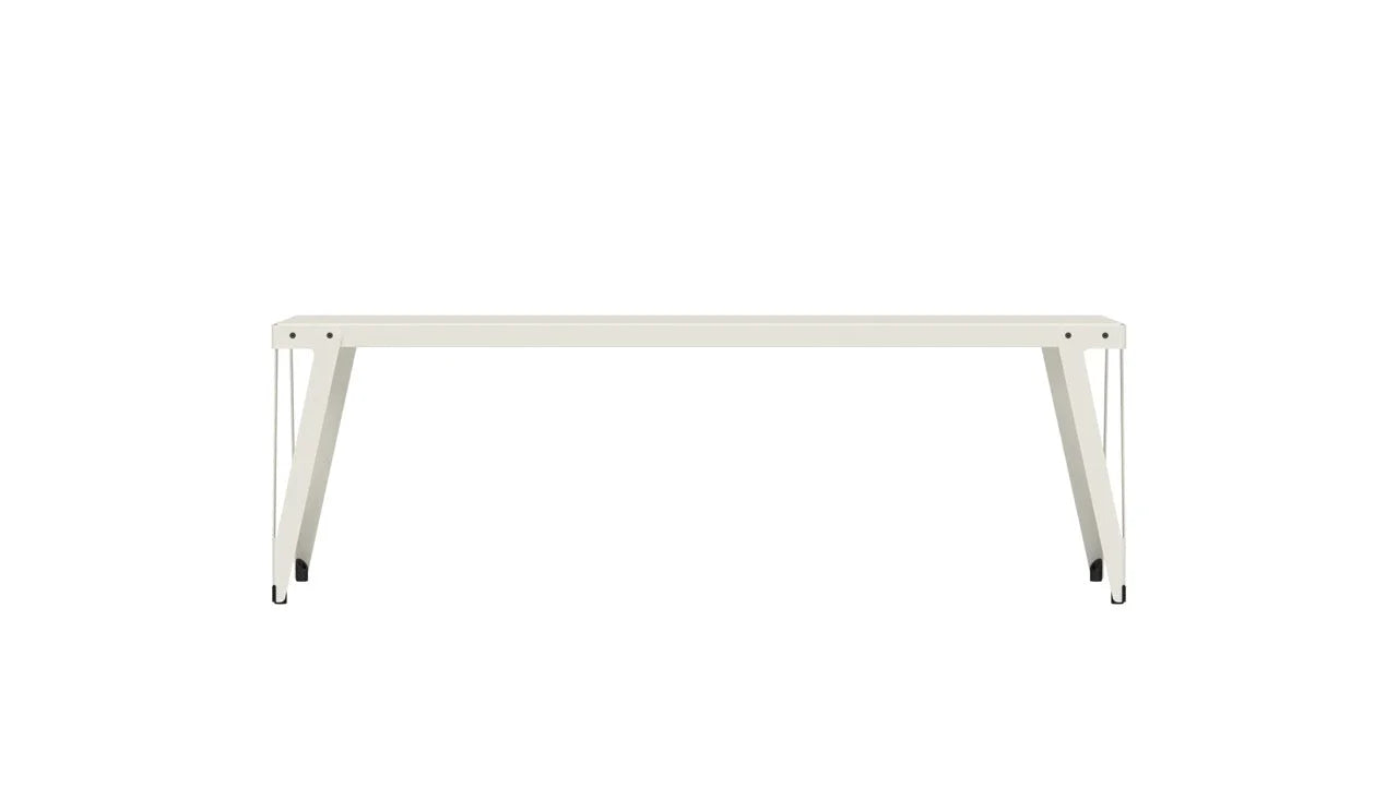 Witte metalen tafel Tafel Lloyd - 80 x 230 cm, een slim staaltje Dutch design