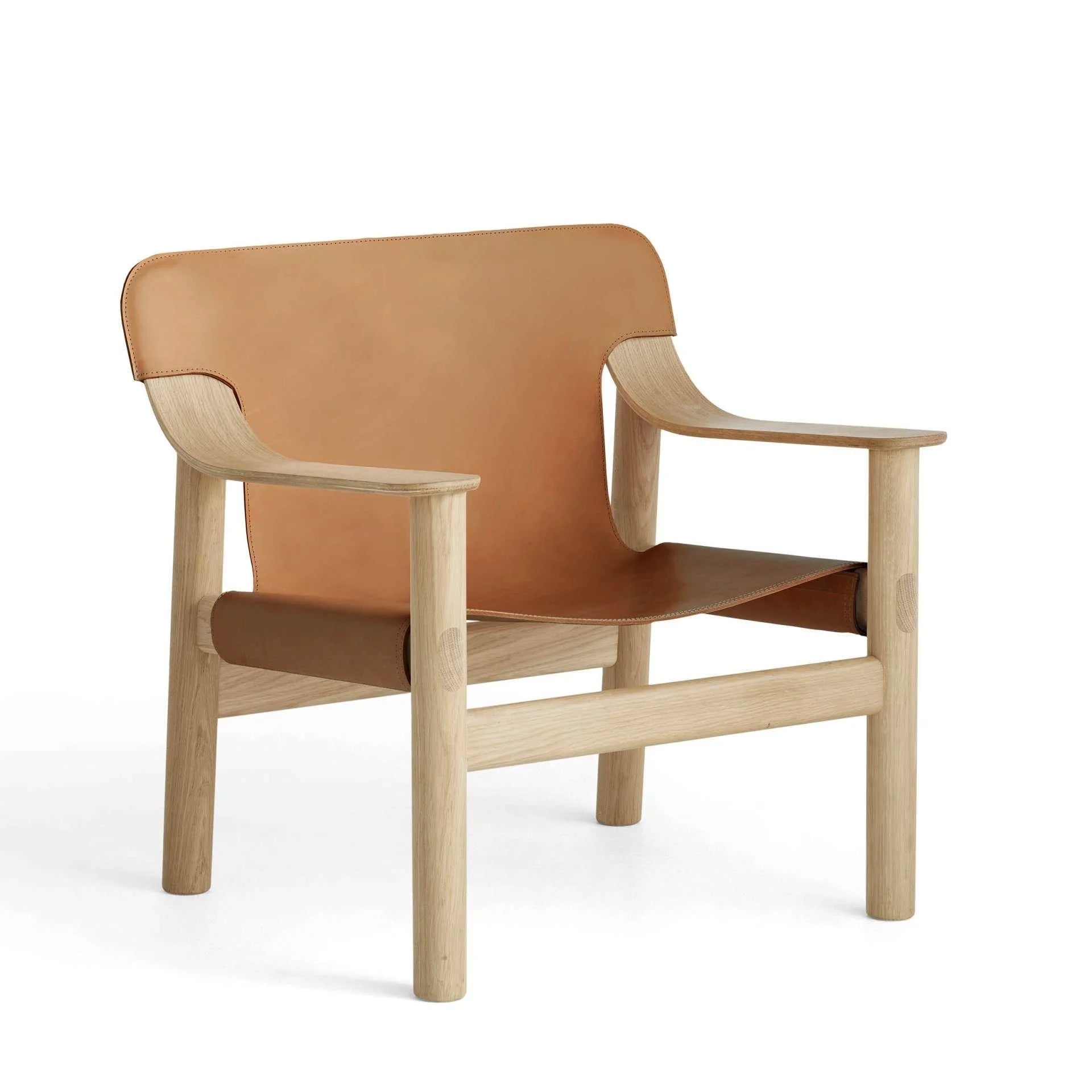 Hay Design fauteuil Bernard - base eiken - cover brandy leder