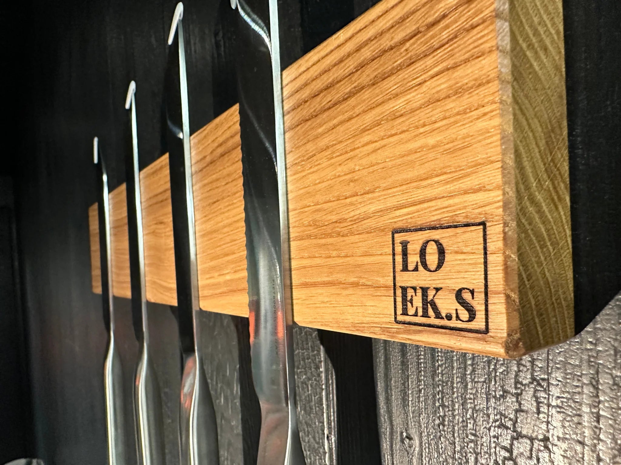 LOEK.S magnetische messenrek eiken - 50cm