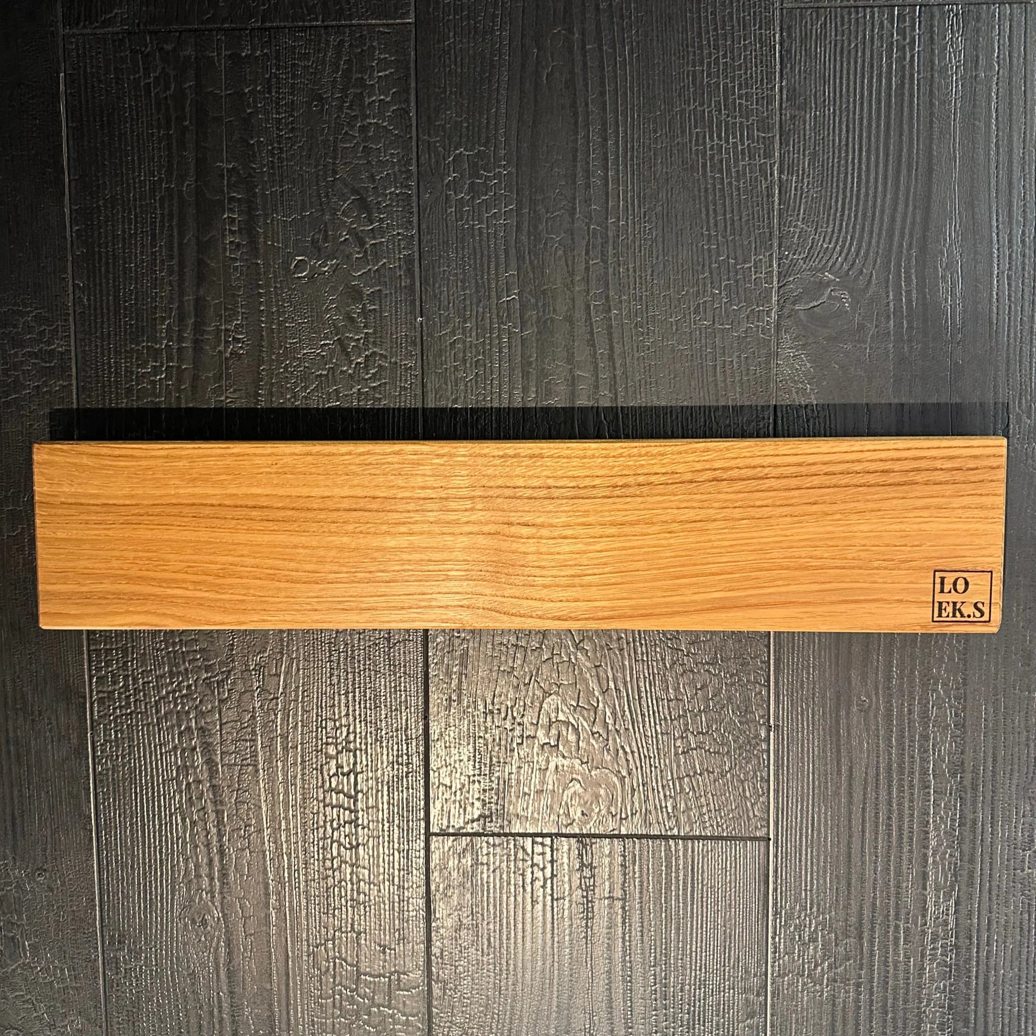 Rectangular wooden block van hoogwaardig eikenhout voor prachtig afgewerkte magnetische messenrek