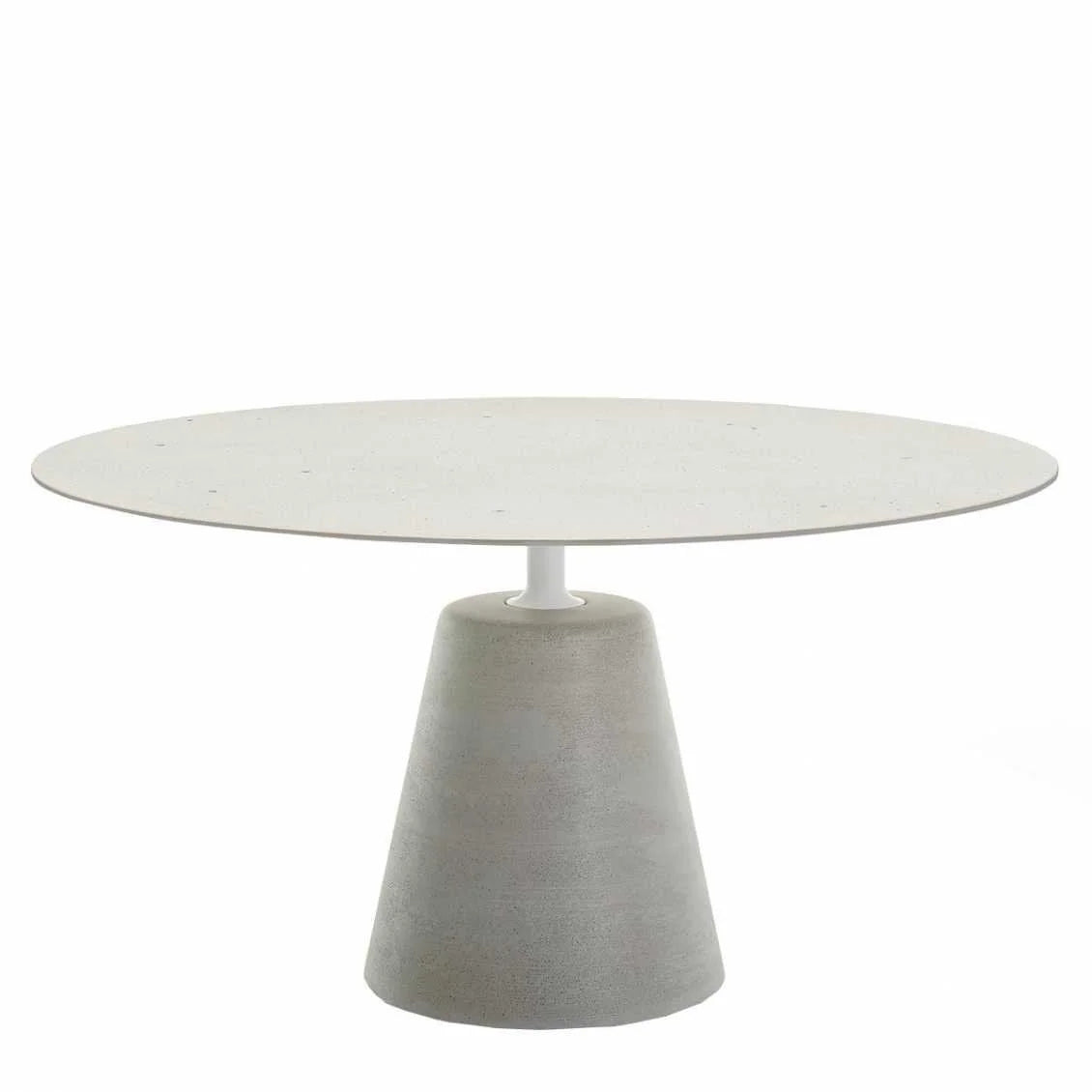 MDF Italia tafel Rock - Ø 140 cm. - stone chip cement wit