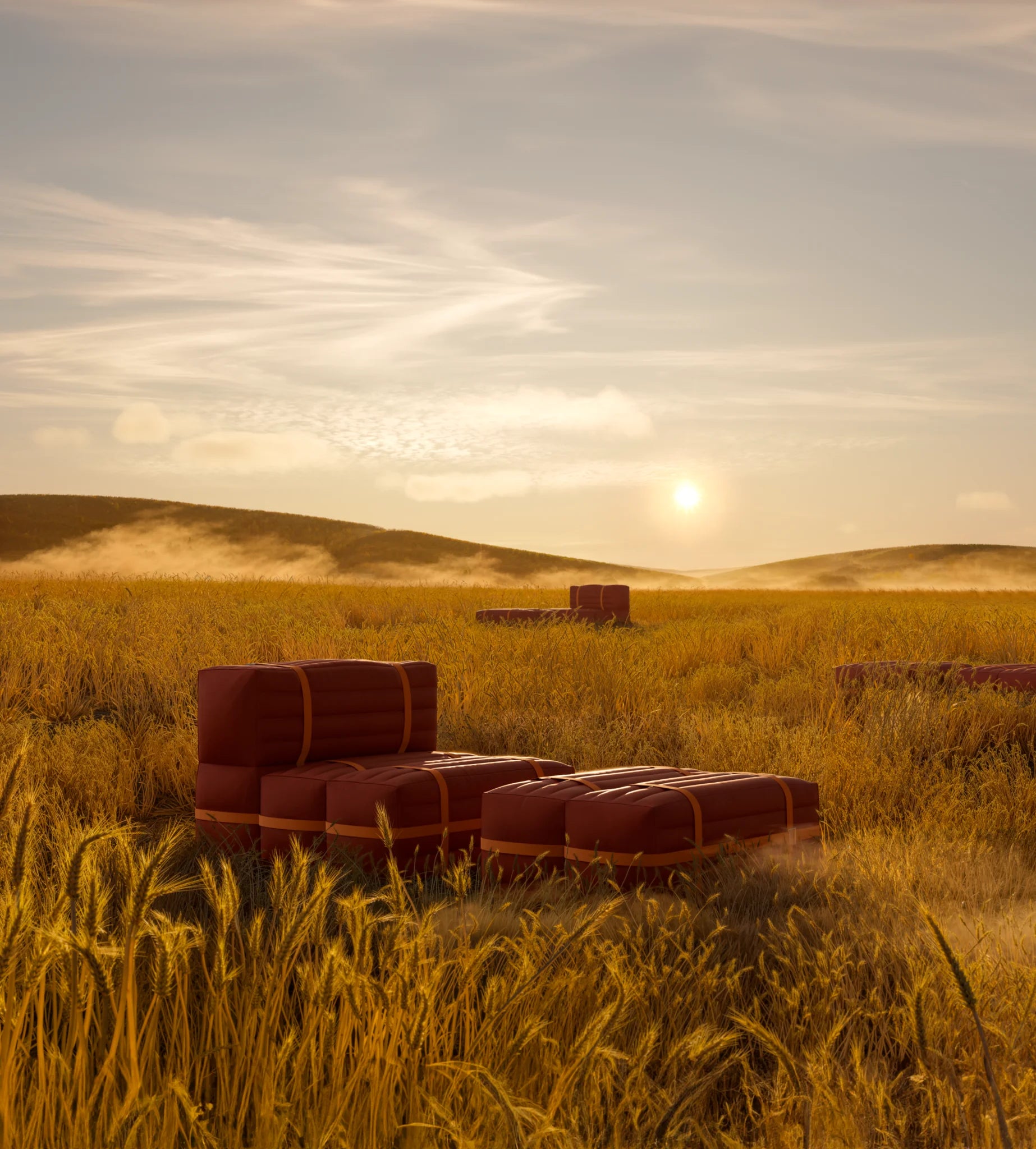 Moooi Haybale Lounge Chair met voetenbank