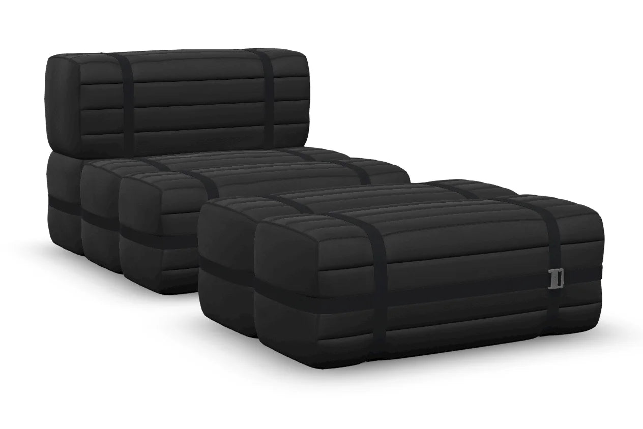 Moooi Haybale Lounge Chair met voetenbank - Savanne Black / Black