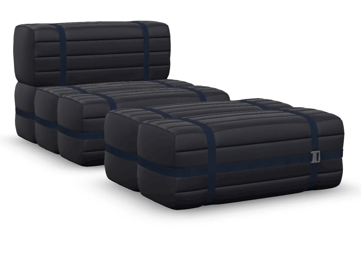 Moooi Haybale Lounge Chair met voetenbank - Spectrum Adria / Dark Blue