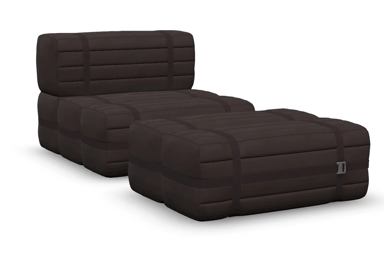 Moooi Haybale Lounge Chair met voetenbank - Spectrum Brown / Dark Mocha