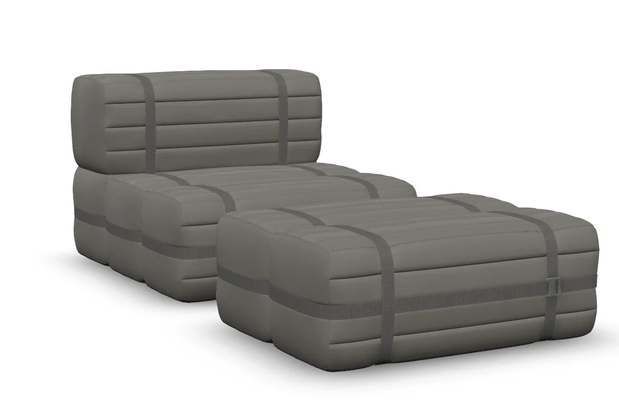 Moooi Haybale Lounge Chair met voetenbank - Spectrum Glacier / Sand