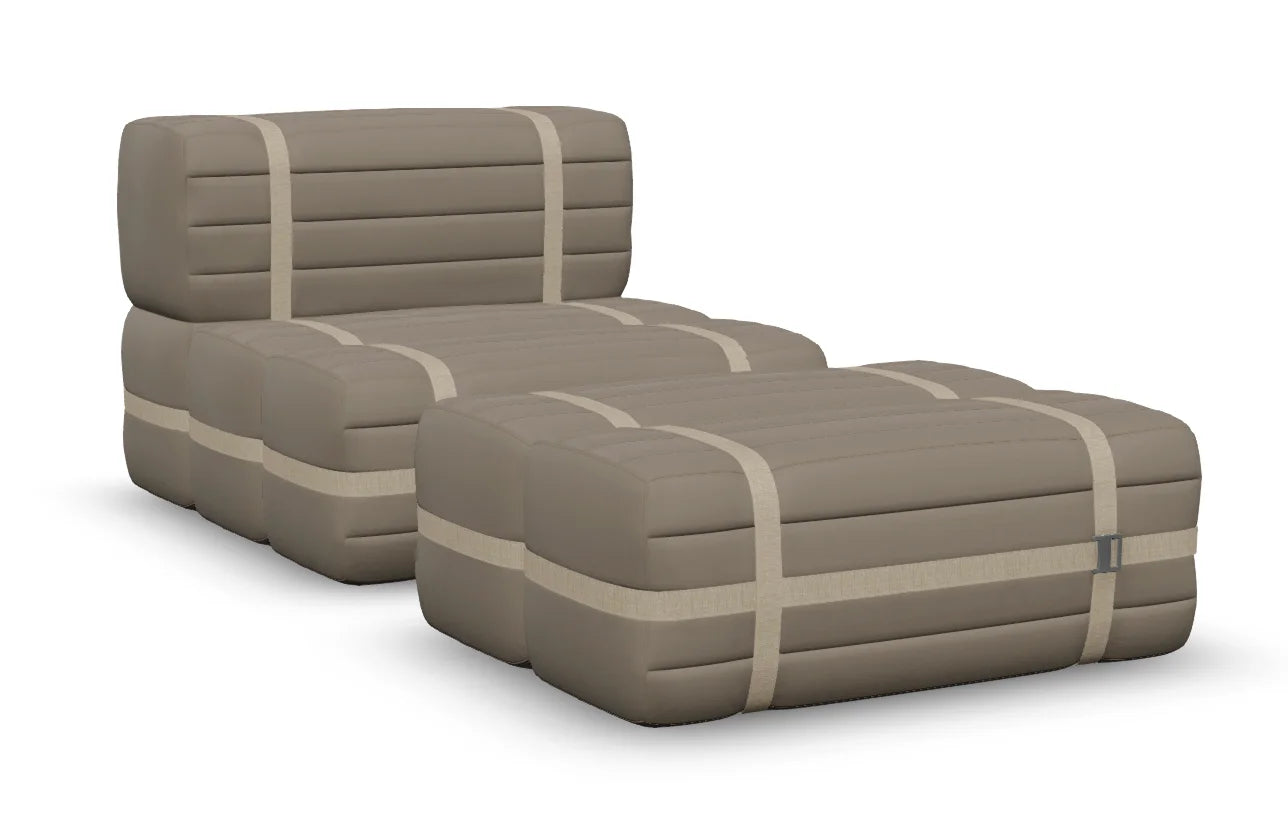 Moooi Haybale Lounge Chair met voetenbank - Spectrum Granite / Sand