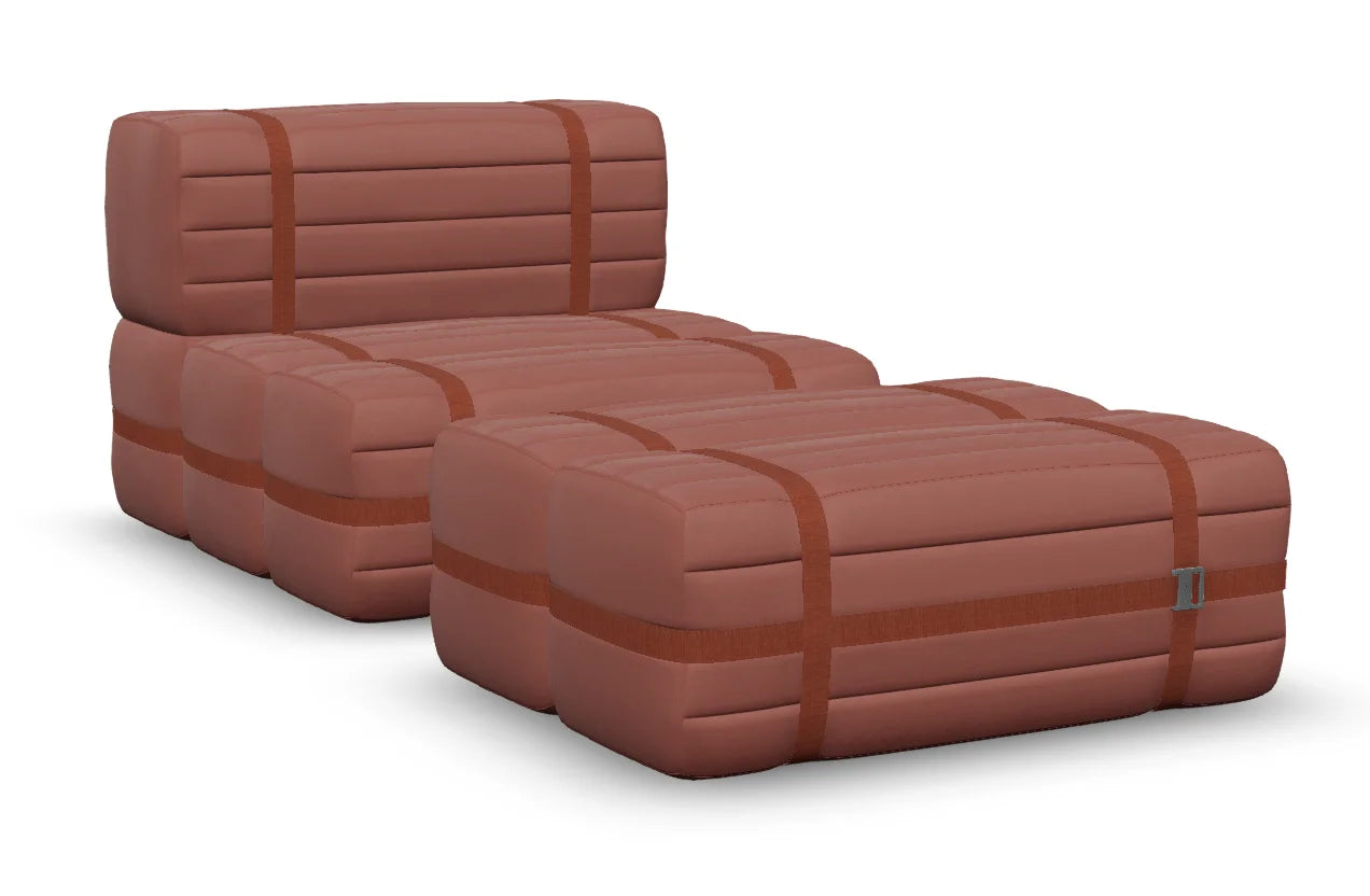 Moooi Haybale Lounge Chair met voetenbank - Spectrum Red Brown / Brick