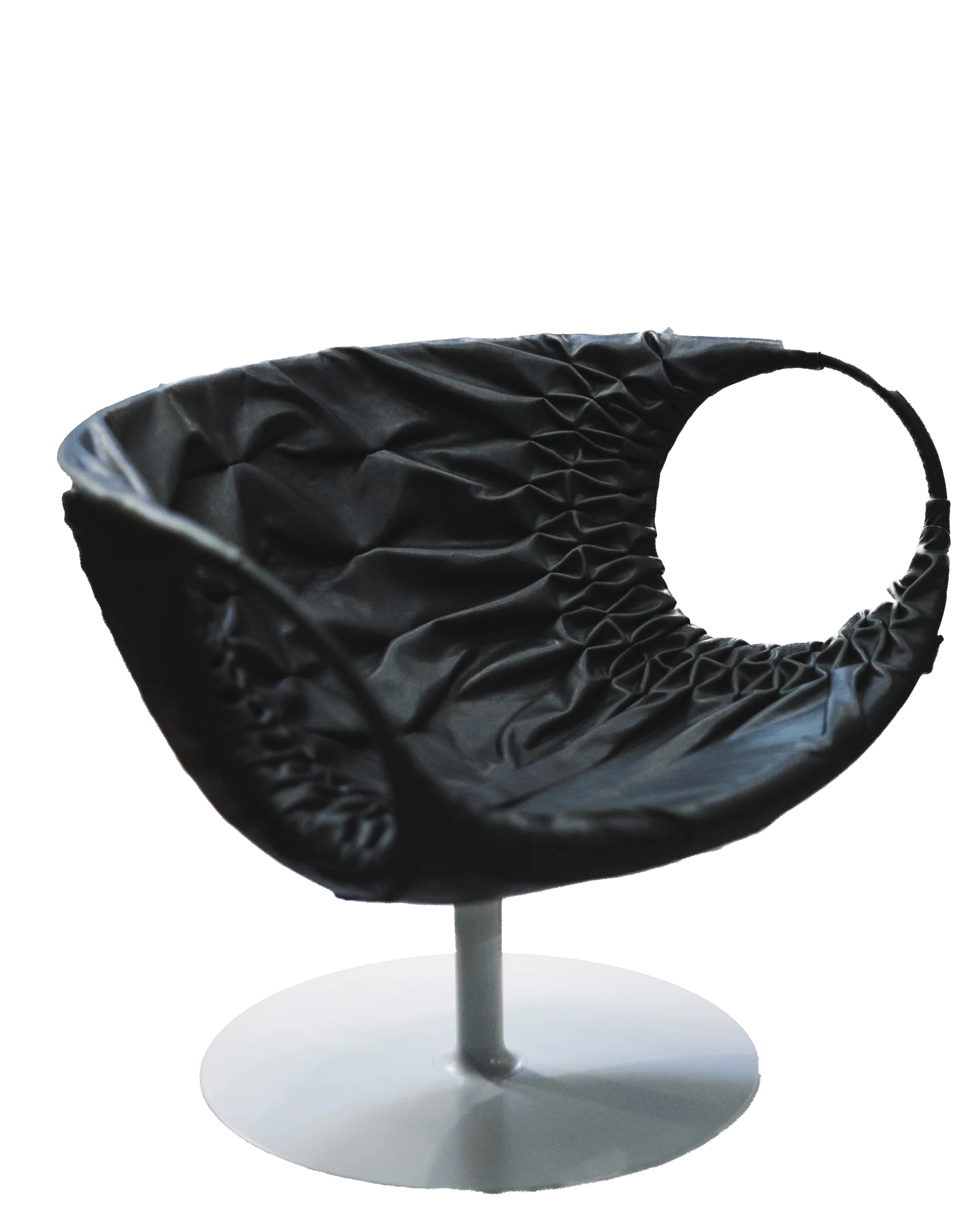 Moroso draaibare fauteuil Smock - zwart leder