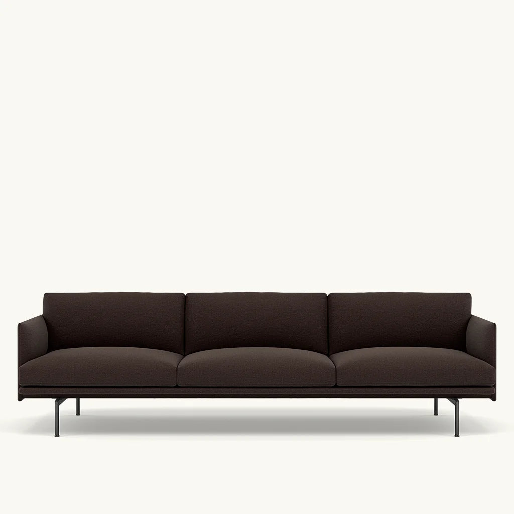 Muuto 3,5 zits sofa Outline - Ecriture 380 met zwart onderstel