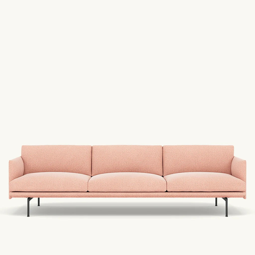 Muuto 3,5 zits sofa Outline - Ecriture 640 met zwart onderstel