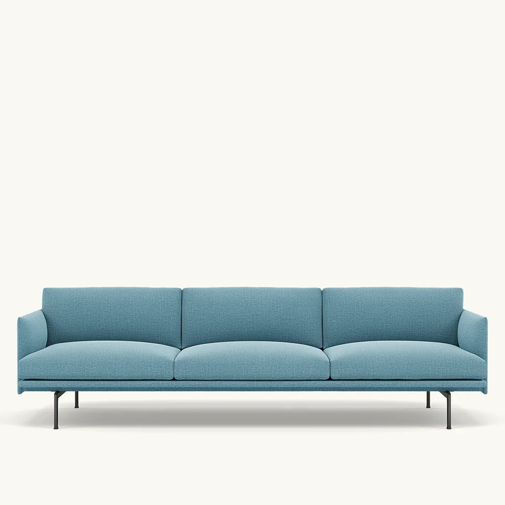 Muuto 3,5 zits sofa Outline - Ecriture 760 met zwart onderstel