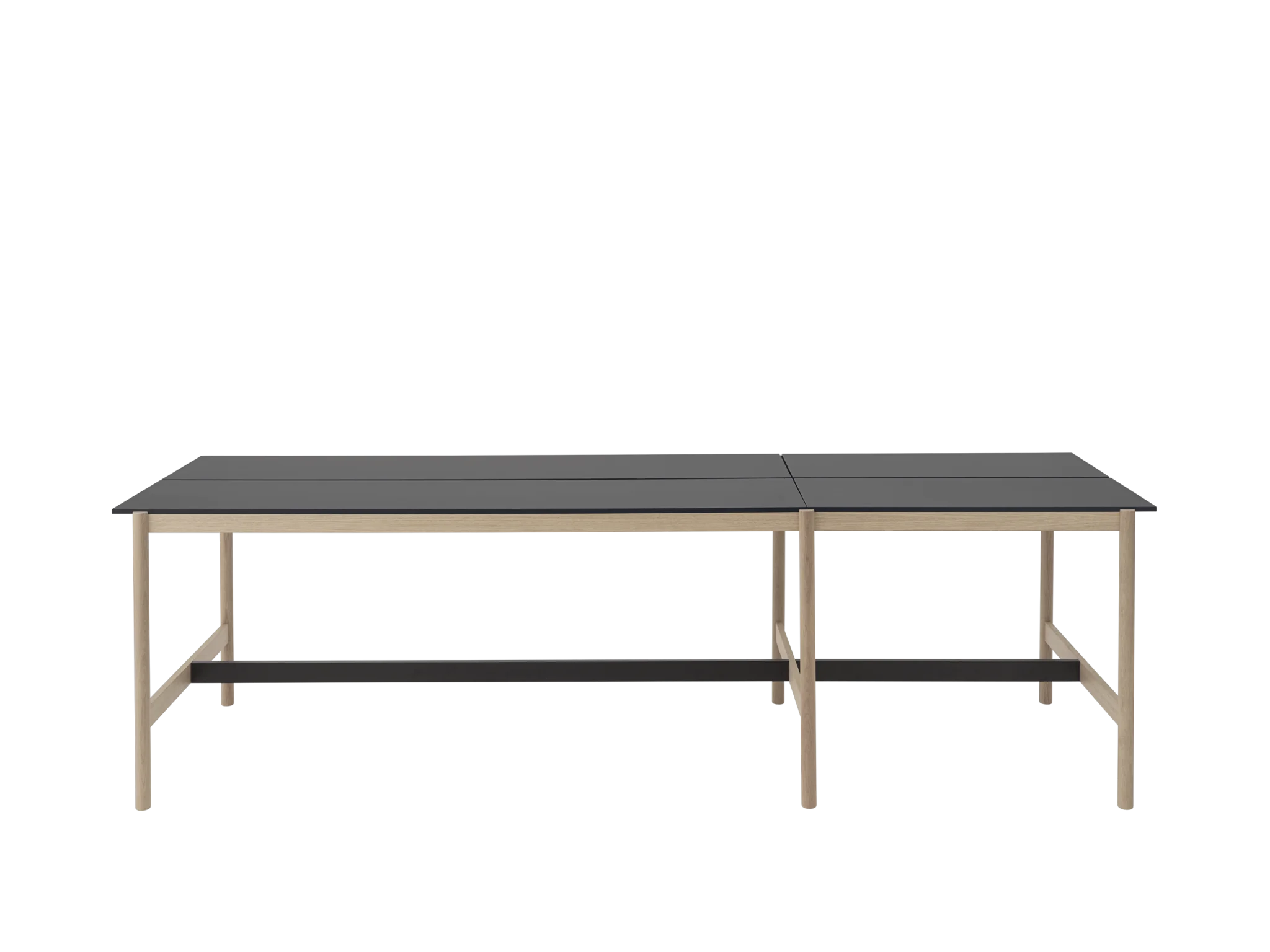 Muuto Linear System High Table - Zwart Nanolaminaat/Zwart ABS/Eiken