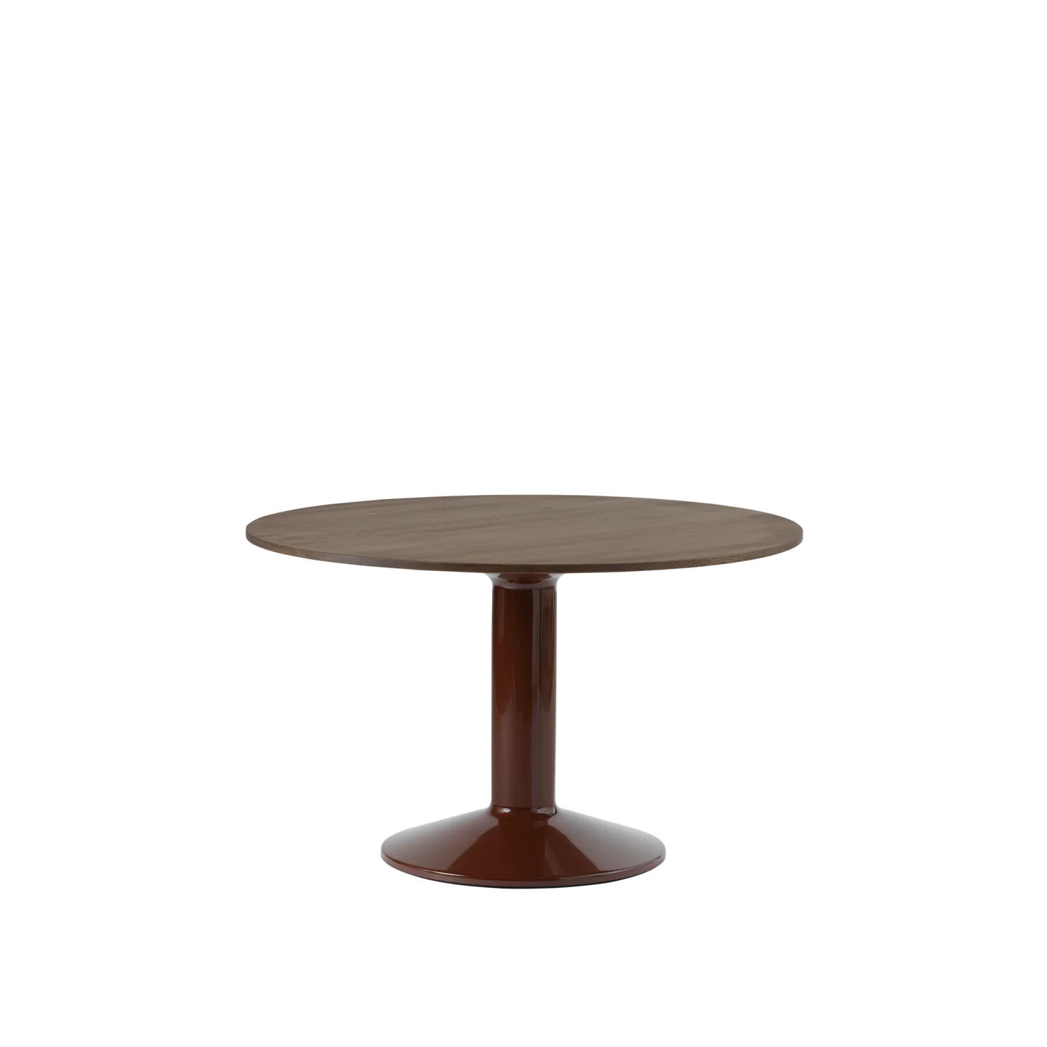 Muuto tafel Midst - Ø 120 cm. - donker geolied eiken / rood