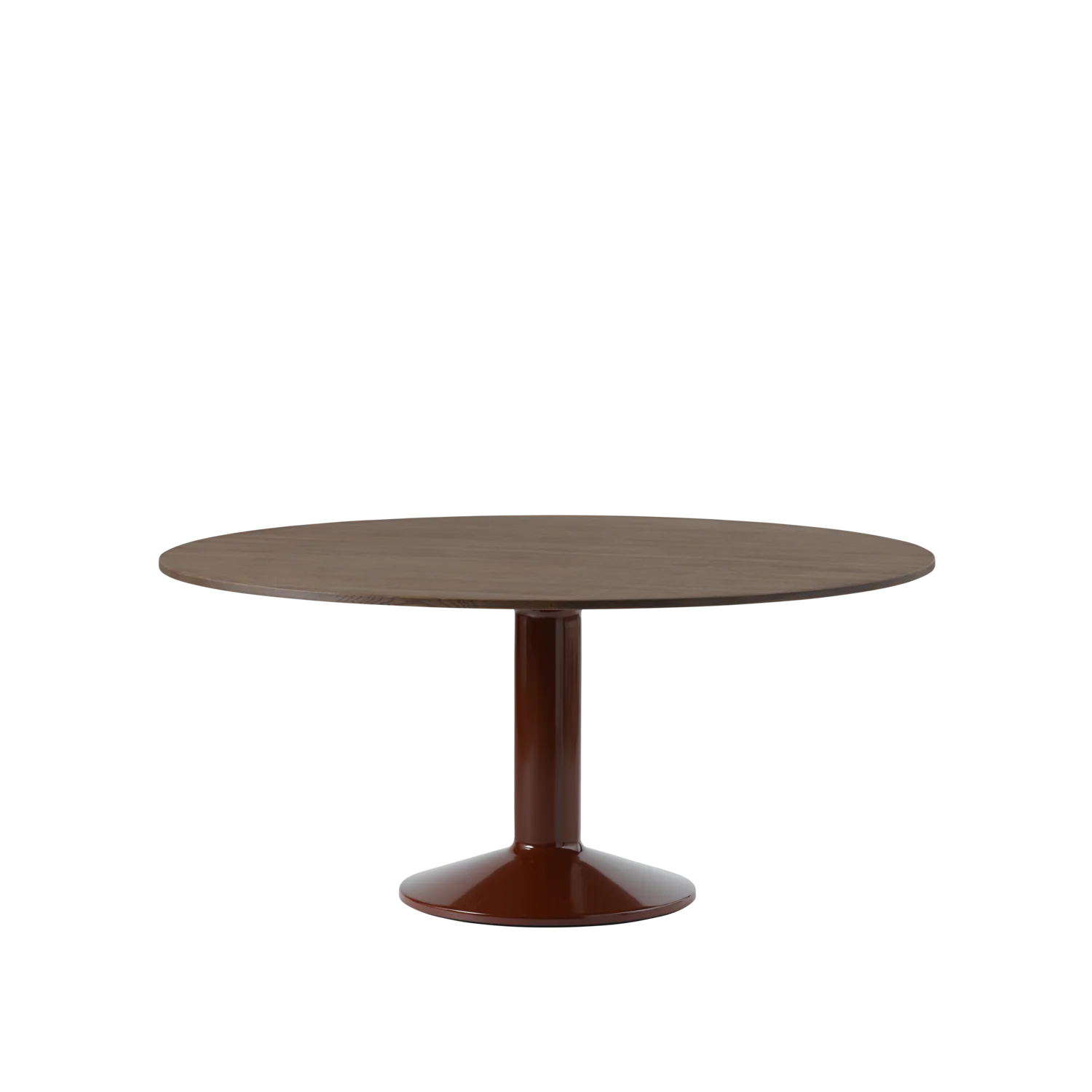 Muuto tafel Midst - Ø 160 cm. - donker geolied eiken / rood