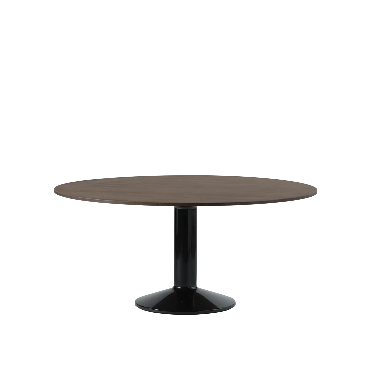 Muuto tafel Midst - Ø 160 cm. - donker geolied eiken / zwart