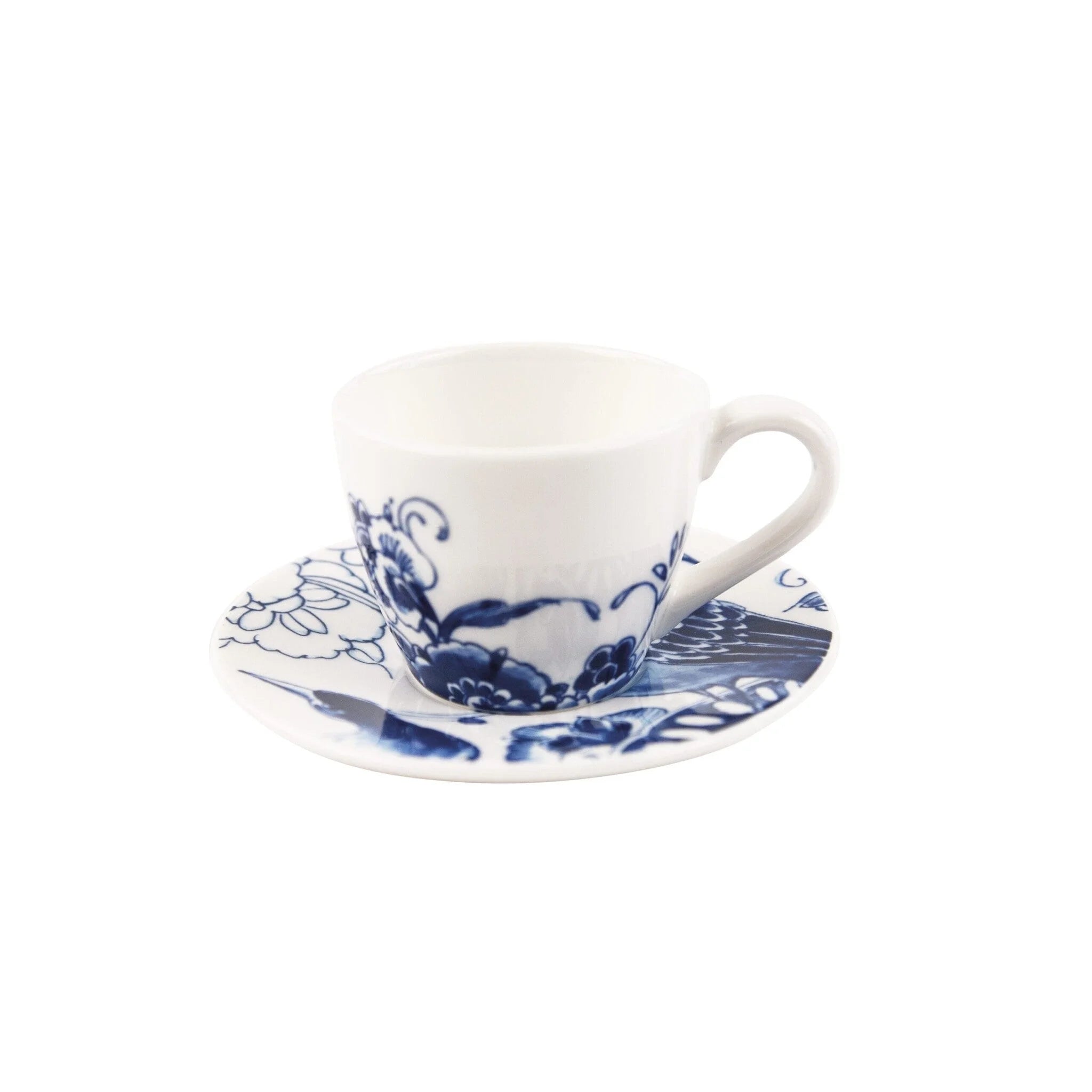 Royal Delft espressokop & schotel set van 2 - Peacock Symphony - kop & schotel set van 2