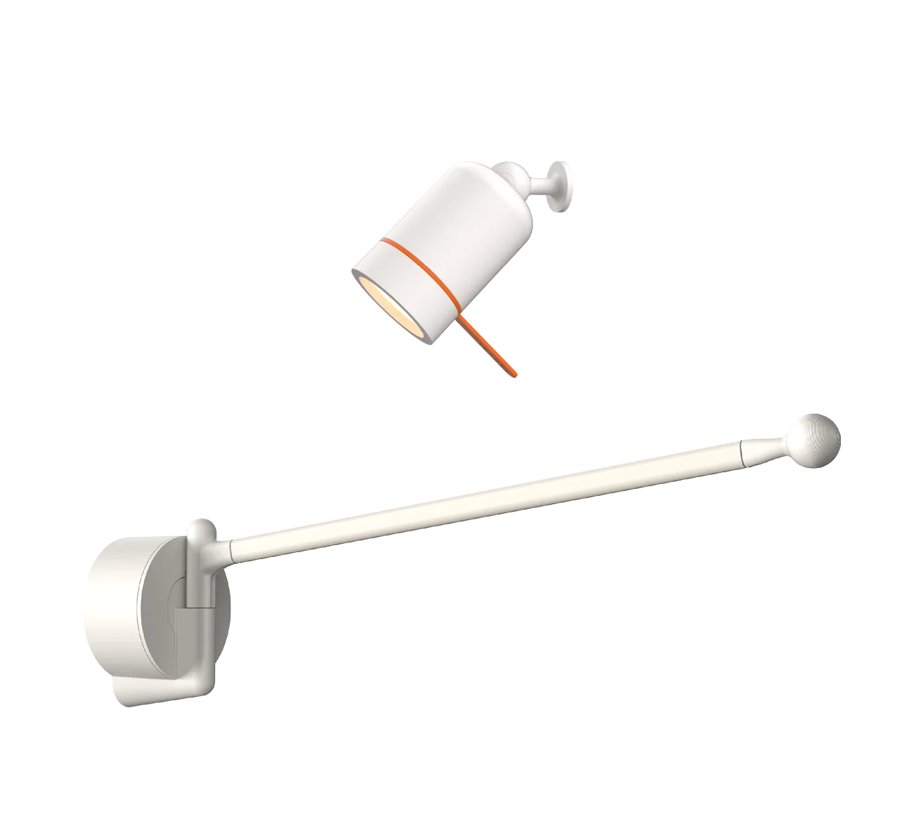 Tonone spot ONE - wandarmatuur - fuzzy white hell orange + knob