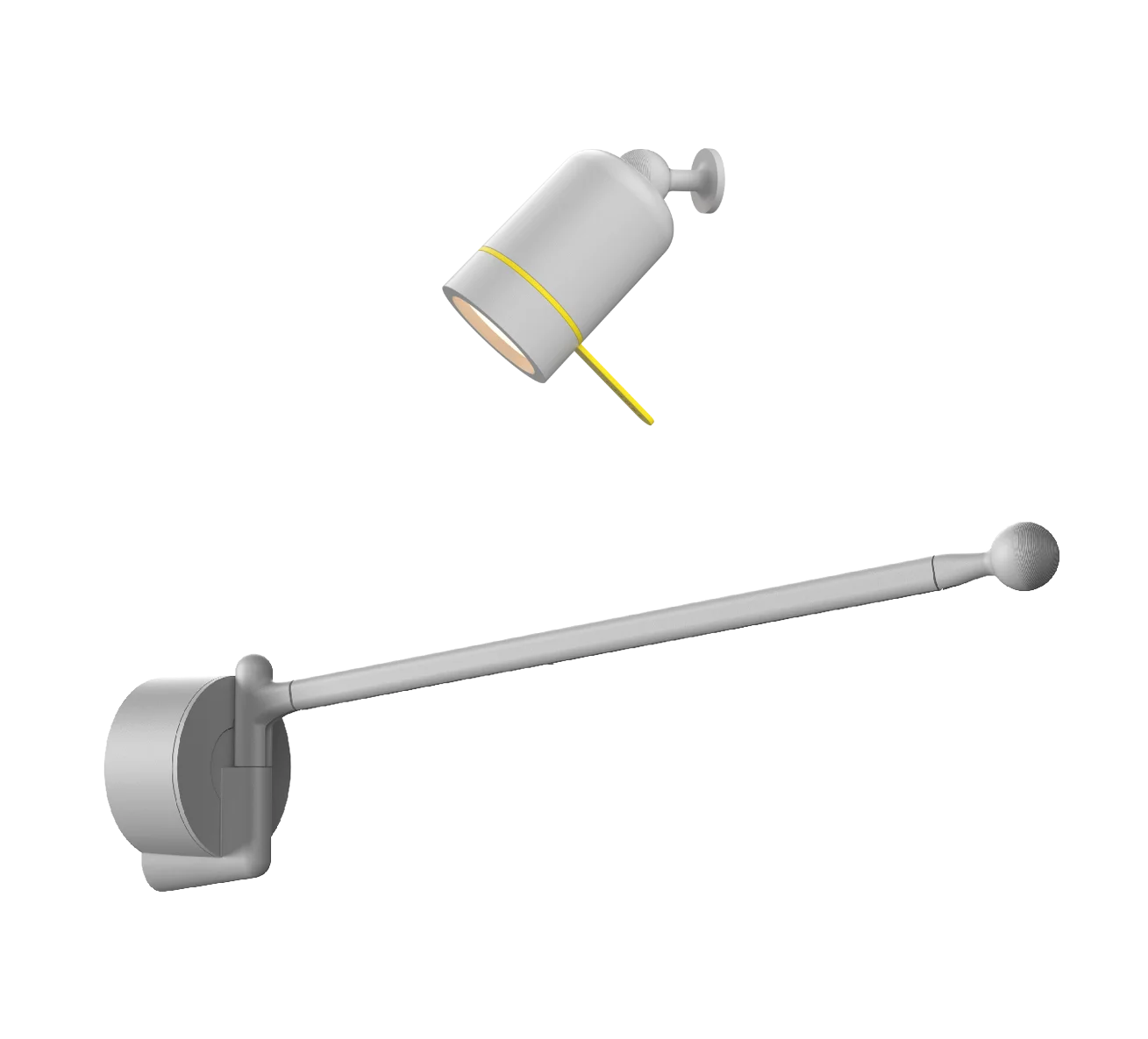 Tonone spot ONE - wandarmatuur - heavy metal bright yellow + knob