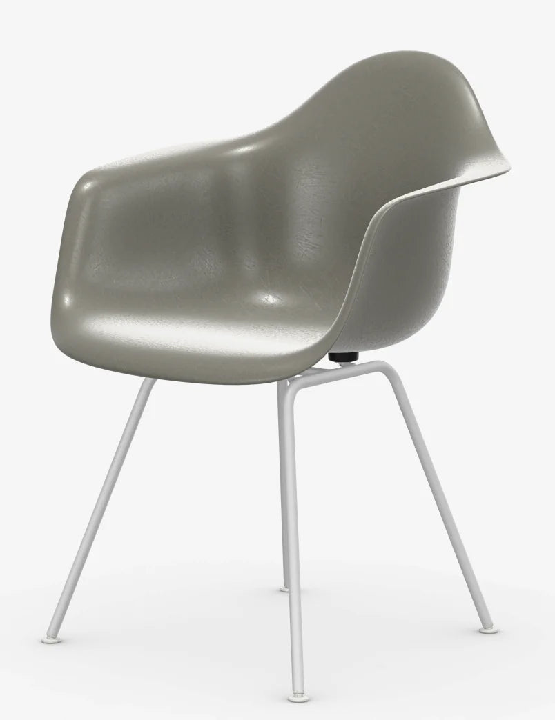 vitra Eames Fiberglass Armchair DAX - wit onderstel - raw umber