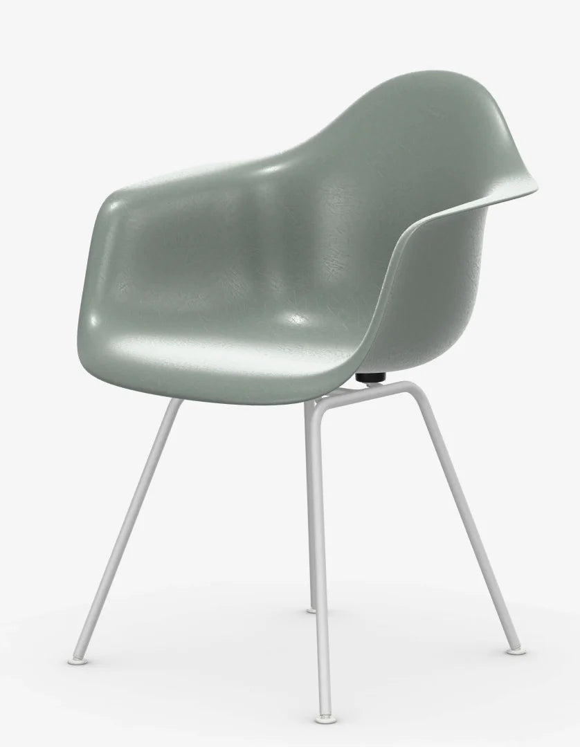 vitra Eames Fiberglass Armchair DAX - wit onderstel - sea foam green