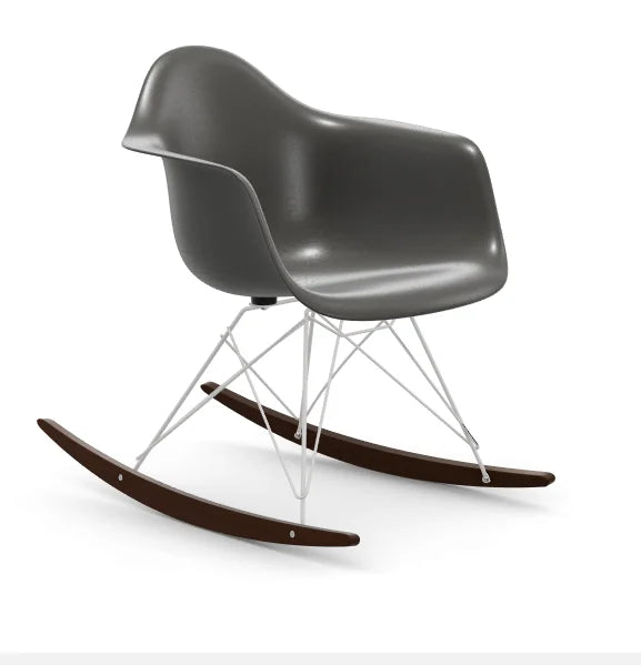 vitra Eames Fiberglass Armchair RAR - wit onderstel - elephant hide grey - donker