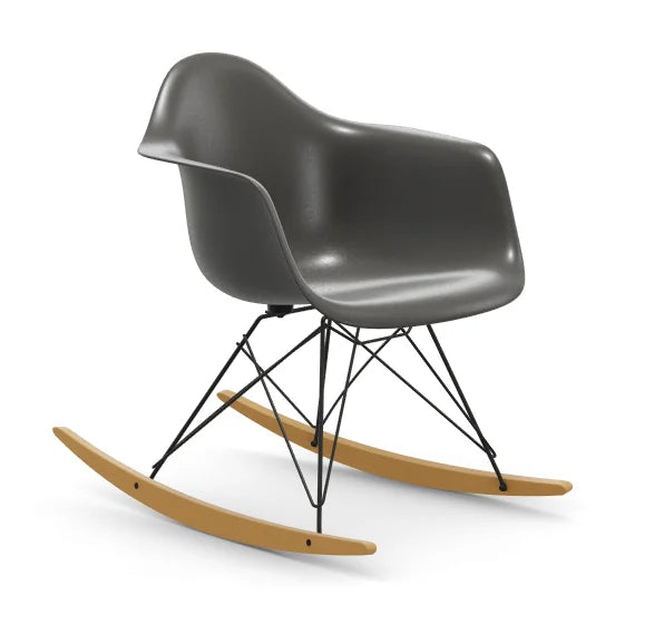 vitra Eames Fiberglass Armchair RAR - zwart onderstel - elephant hide grey - licht