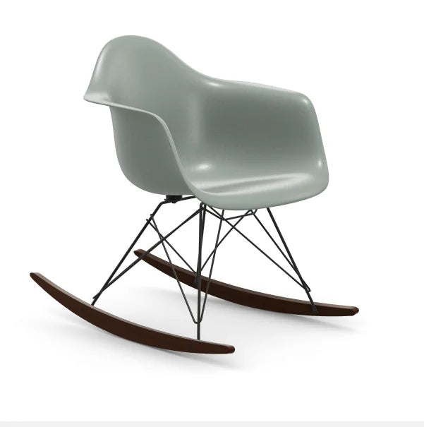 vitra Eames Fiberglass Armchair RAR - zwart onderstel - sea foam green - donker