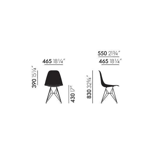 vitra Eames Fiberglass Side chair DSR - wit onderstel