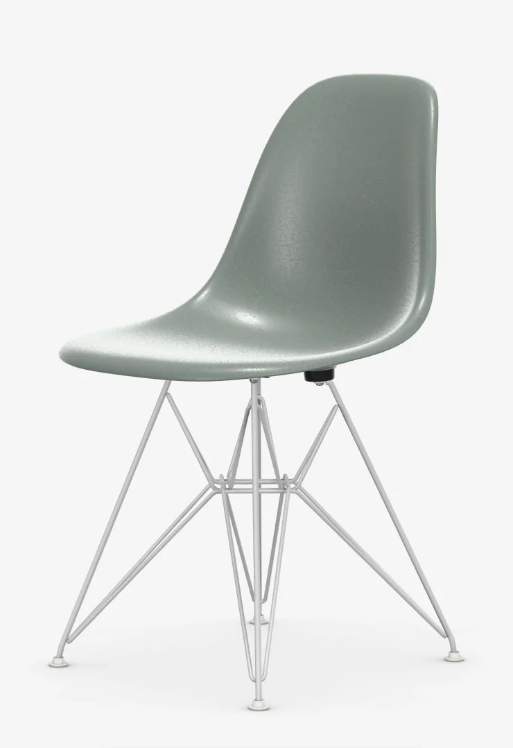 vitra Eames Fiberglass Side chair DSR - wit onderstel - sea foam green