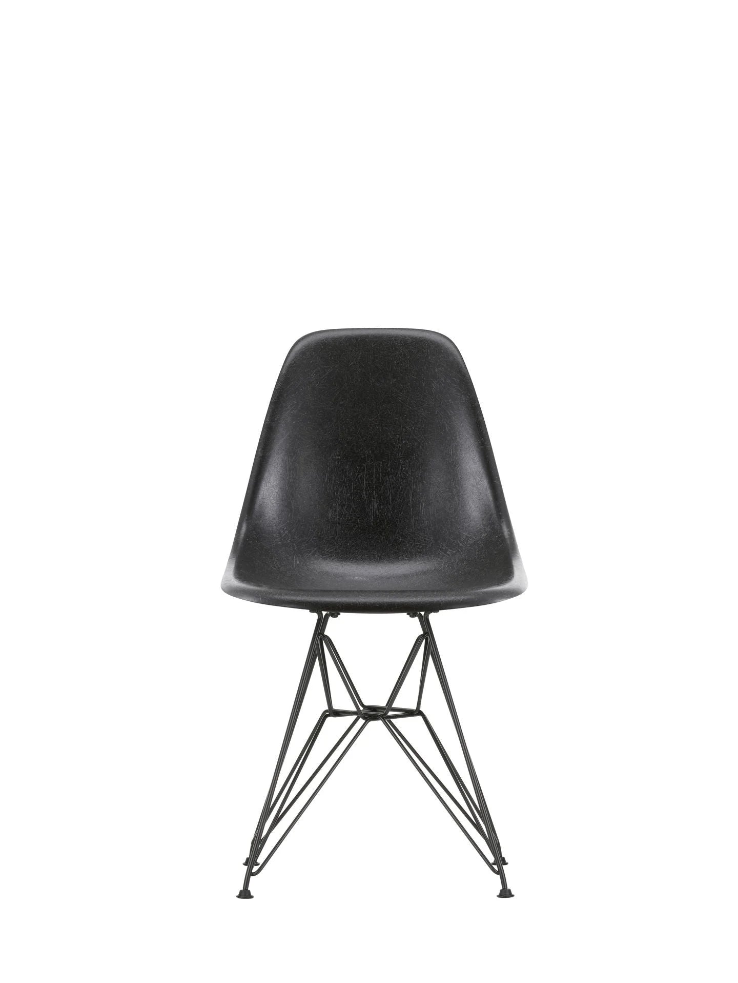vitra Eames Fiberglass Side chair DSR - zwart onderstel - elephant hide grey