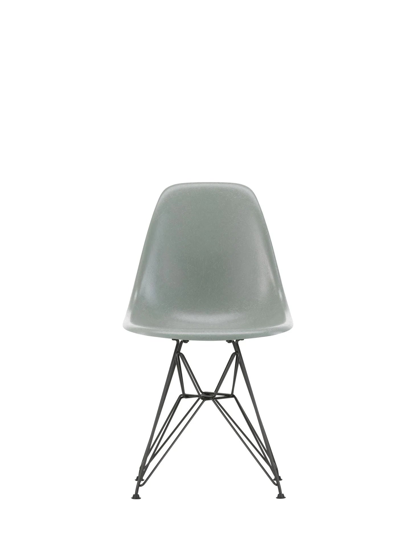 vitra Eames Fiberglass Side chair DSR - zwart onderstel - sea foam green