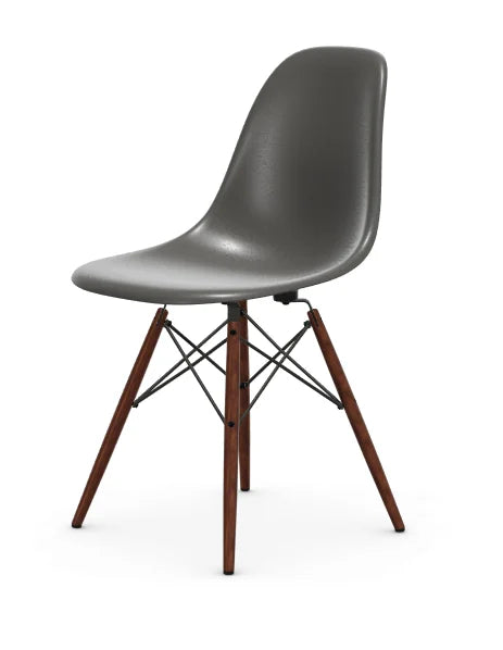 vitra Eames Fiberglass Side chair DSW - esdoorn donker onderstel - elephant hide grey