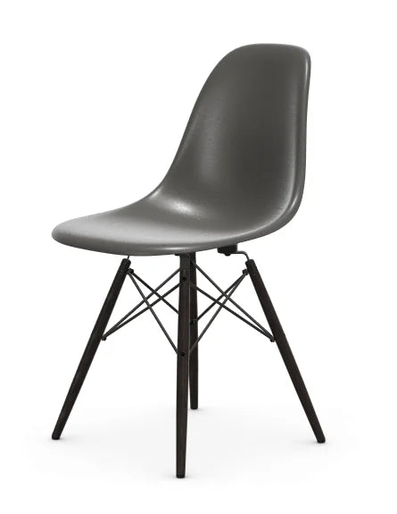 vitra Eames Fiberglass Side chair DSW - esdoorn zwart onderstel - elephant hide grey