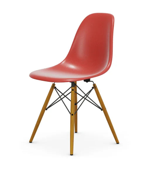 vitra Eames Fiberglass Side chair DSW - essen onderstel - classic red