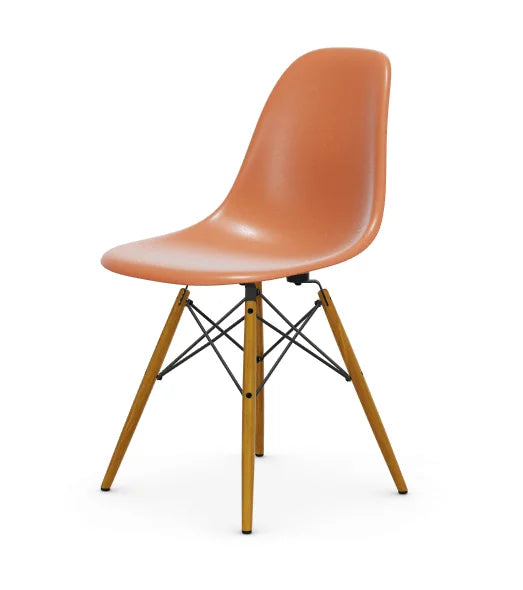 vitra Eames Fiberglass Side chair DSW - essen onderstel - red orange