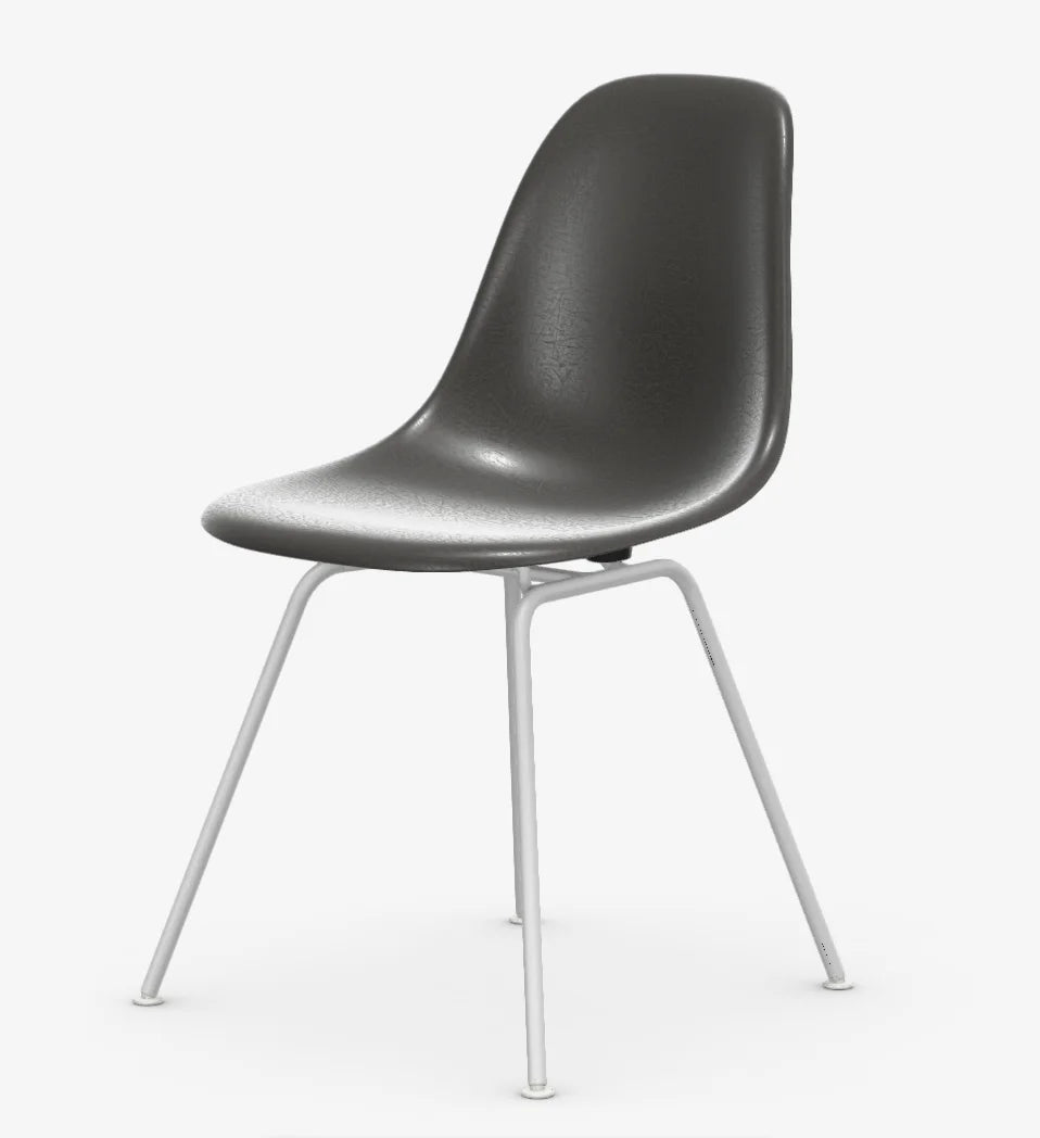 vitra Eames Fiberglass Side chair DSX - wit onderstel - elephant hide grey