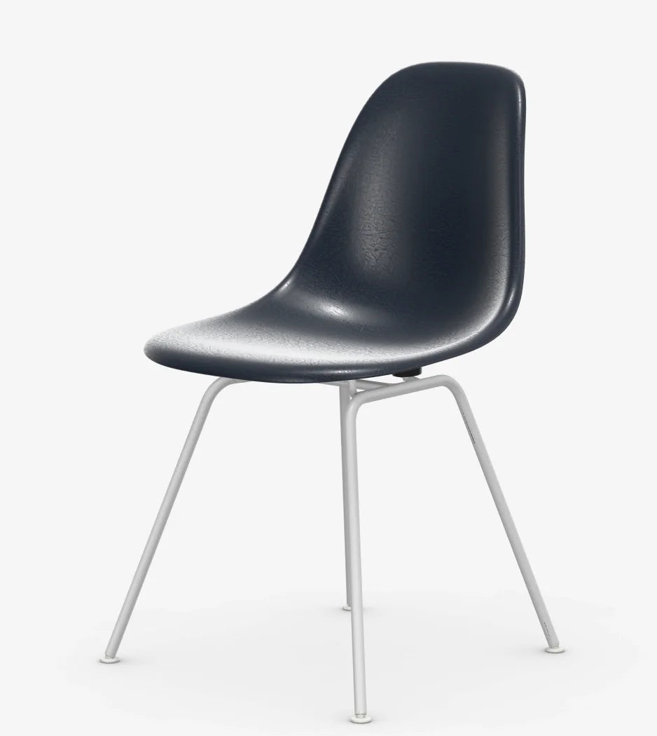 vitra Eames Fiberglass Side chair DSX - wit onderstel - Navy Blue