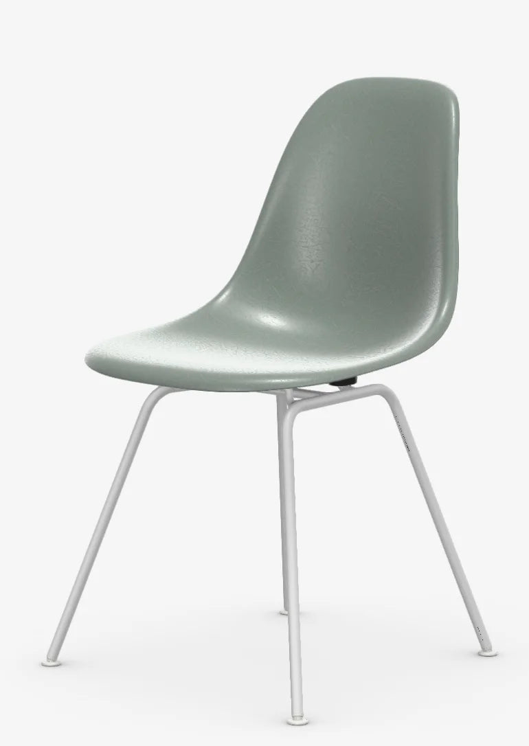 vitra Eames Fiberglass Side chair DSX - wit onderstel - sea foam green