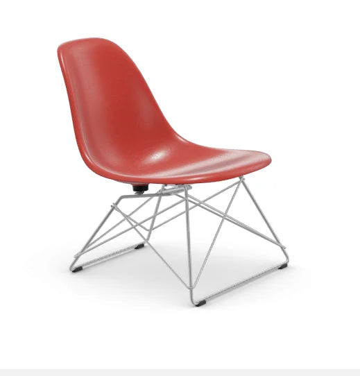 vitra Eames Fiberglass Side chair LSR - verchroomd onderstel - classic red
