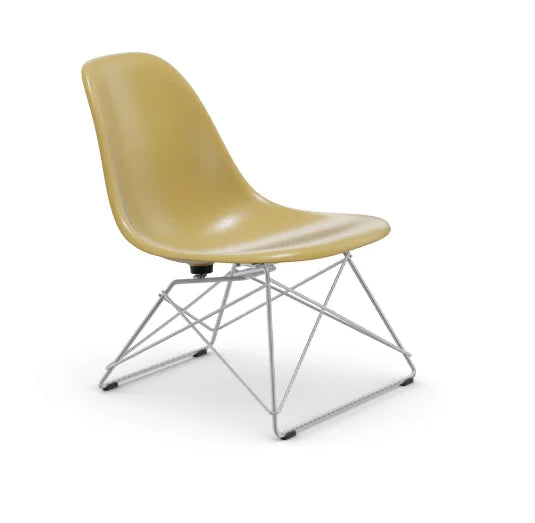 vitra Eames Fiberglass Side chair LSR - verchroomd onderstel - light ochre